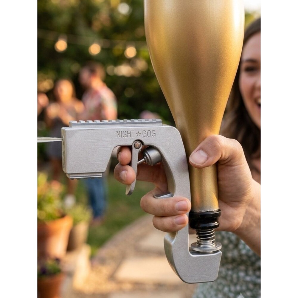 Cozylife Champagne Spray Gun Shooter Silver Metal Beer Bottle Sprayer Reusable